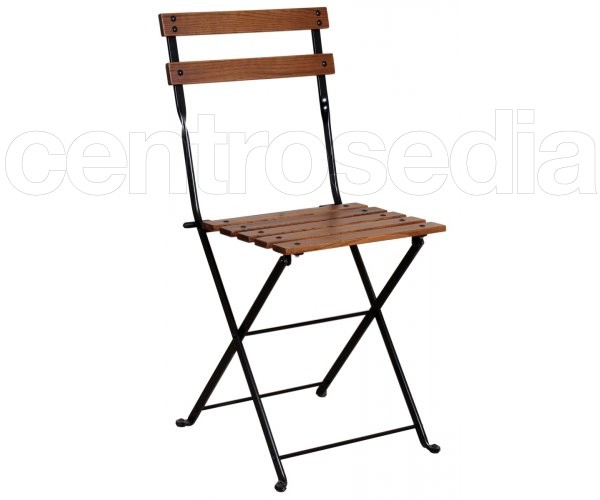 "Country" Metal Folding Chair with wood Slats