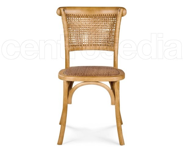 Vera Wooden Chair - Rattan Seat