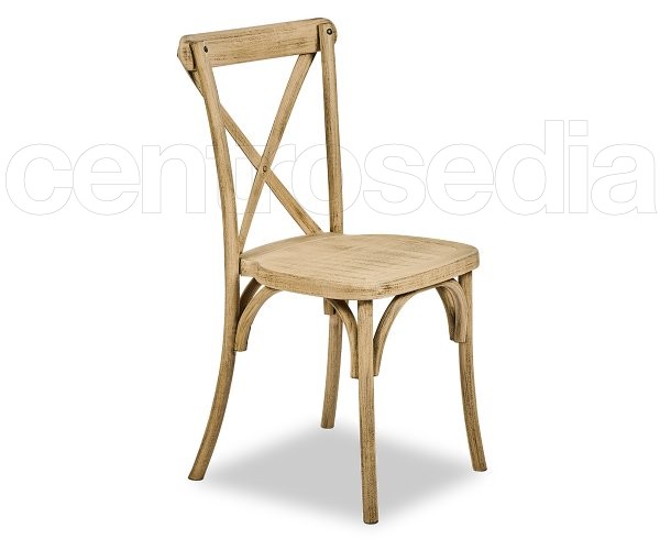 Cross Polypropylene Chair - Wood Look