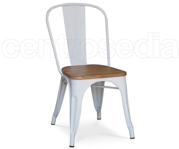 "Virginia" Metal Chair-Wood Seat