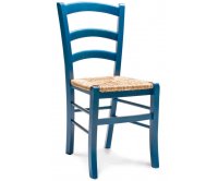 "Anita" Rustic Colored Wooden Chair - Straw Seat