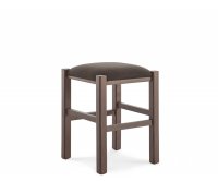 "Rustico" Wooden Low Barstool - Padded Seat
