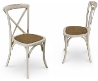 "Cross" Wooden Decapè Chair - Rattan Seat