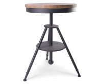 "Moca" Metal Table - Wooden Top