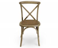 "Cross" Wooden Chair - Rattan Seat