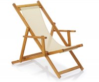 "Trani" Wooden Deckchair with Armrest