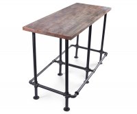 Madison High Metal Table - Wood Top