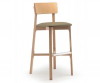 Arianna Wooden Stool - Upholstered Seat