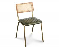 Wally Real Leather Metal Chair